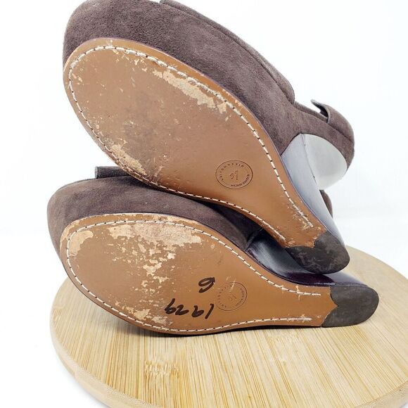 Leifsdottir Wedge Shoes Womens‎ 39 Katerina Brown Suede Platform Cutout - Picture 11 of 13